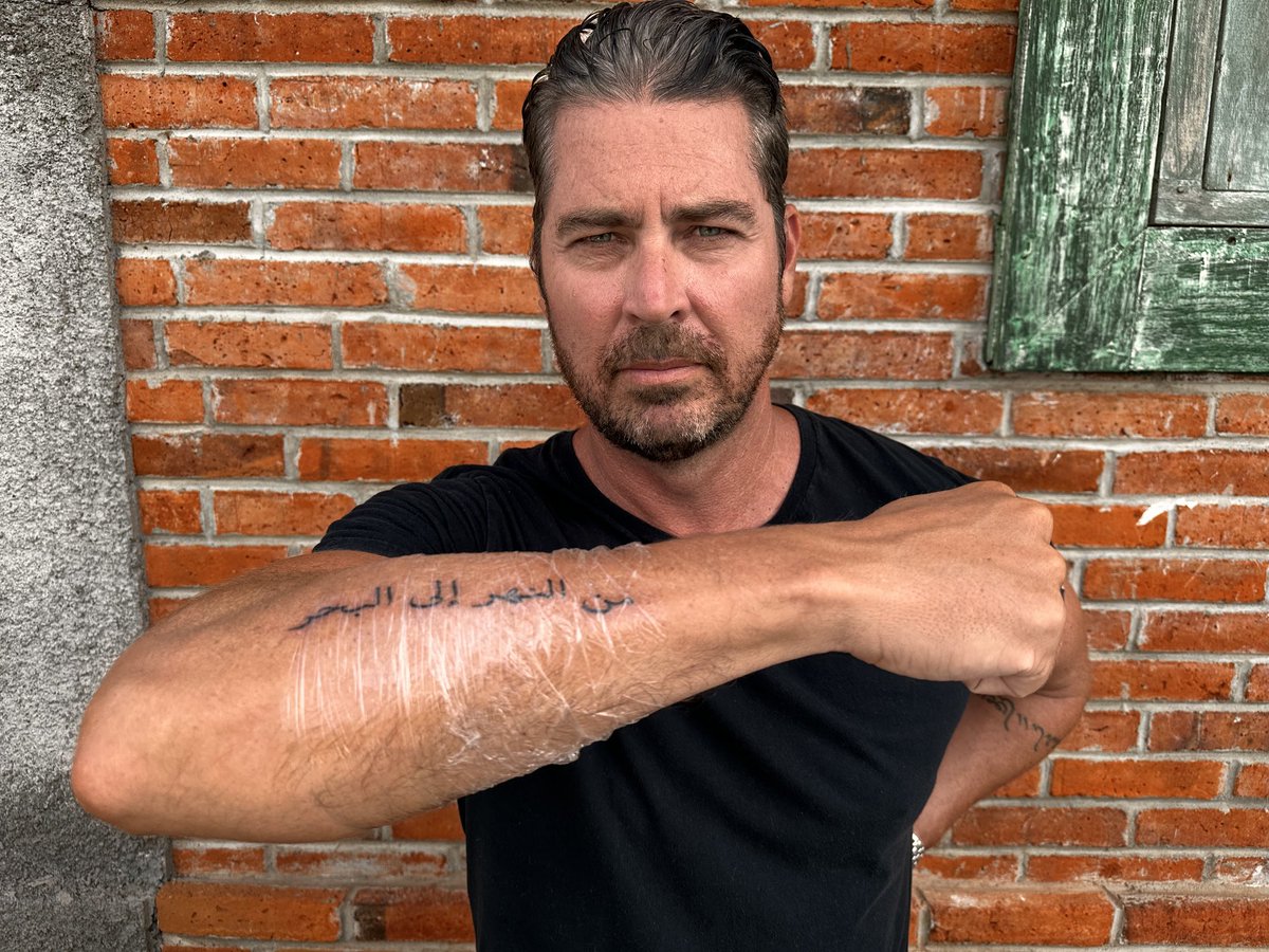 “From the River to the Sea”

I’ve covered Israeli-Palestinian conflict for 12 years, and during this time I’ve published +200 articles &amp; given +100 interviews on Israel’s human rights abuses.

But there’s never been a more important time to talk about Palestine, thus this tattoo.