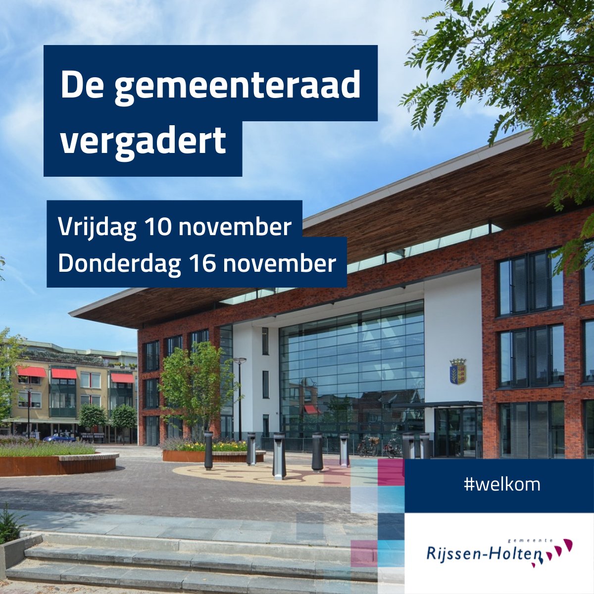 🔷 Op vrijdag 10 november vergadert de gemeenteraad (10.00-17.00 uur). 🔷 Op donderdag 16 november vergadert de commissie Grondgebied (19.30 uur).  De agenda, bijbehorende documenten en de livestream vind je op bit.ly/39I4FUU