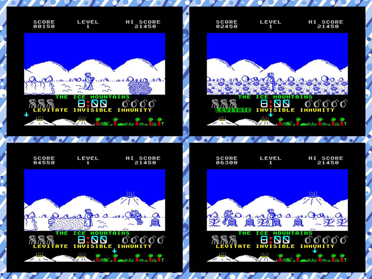 OldSchoolBooks1's tweet photo. Today's #retrogaming on the #ZXSpectrum #Zythum, a quest for a mystic drink in which you levitate (perhaps it's RedBull?) turn invisible and land in pits and die , whilst shooting at things. Turning invisible is dashed inconvenient when trying to avoid pits ! It's frustrating https://t.co/o8lmC7Fjqy