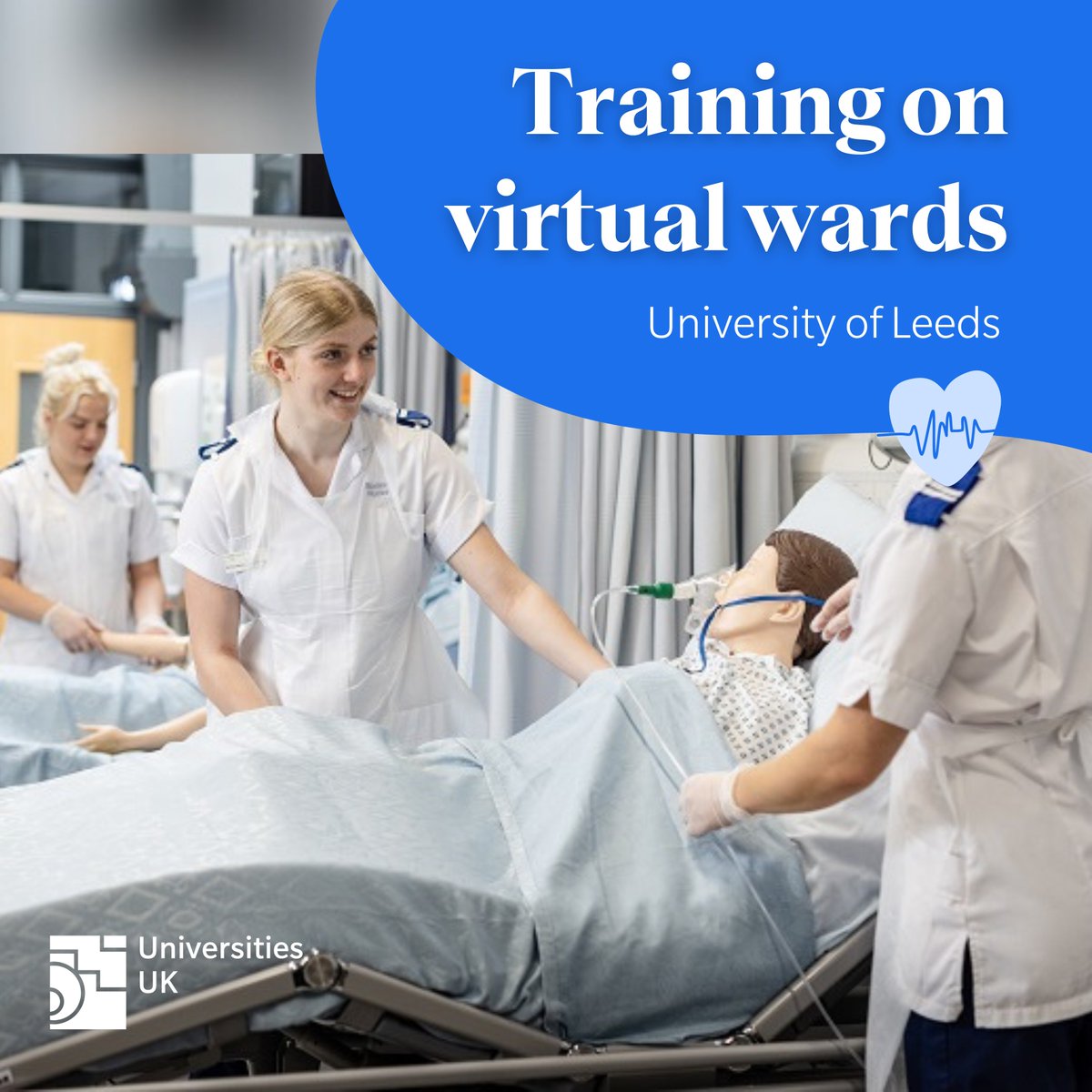 🏥 <a href="/UniversityLeeds/">University of Leeds</a> is using virtual wards to train doctors and nurses together in a real-world environment  

Virtual clinical placements personalise learning and reduce the time required for training, while maintaining the highest professional standards  

#UnisPowerOurNHS