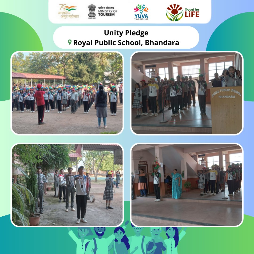 On the ocassion of National Unity Day, 31st October 2023, The Yuva Tourism Club at Royal Public school, Bhandara organised a pledge for unity programme, where almost 950 students participated and took the unity pledge.
#RashtriyaEktaDiwas #NationalUnityDay