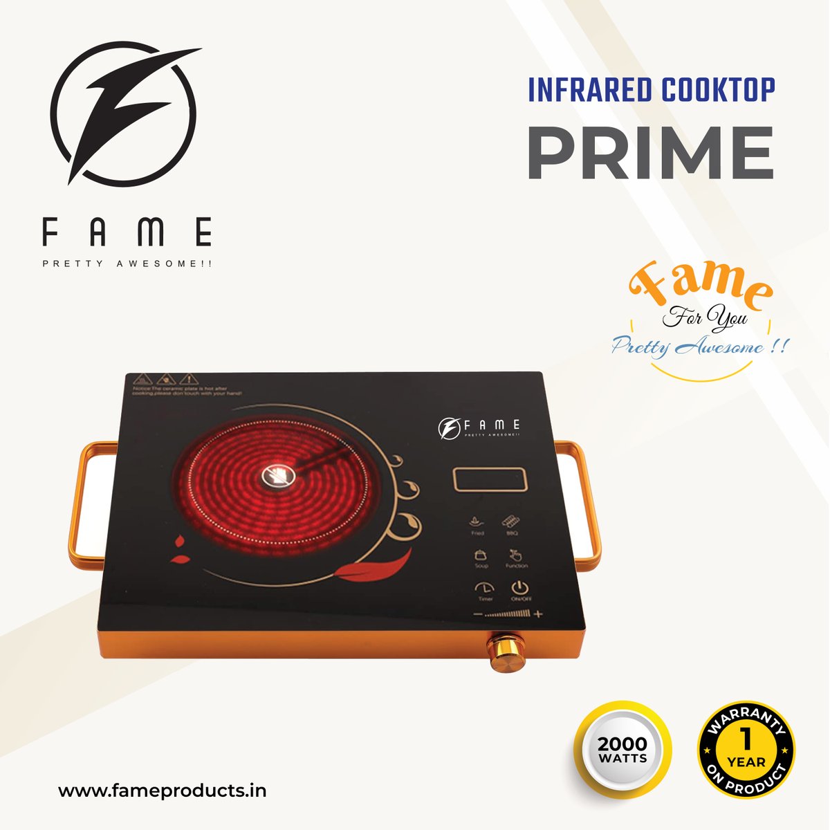 fame_products's tweet image. Fame "Prime" Infrared Cooktop gives you high-performance capacity and a quality that satisfies your needs. Smart, portable, energy-efficient induction cooktop with pre-set cooking function.

#infrared #infraredcooker #infraredcooker #infraredcooktop #fame #fameproducts