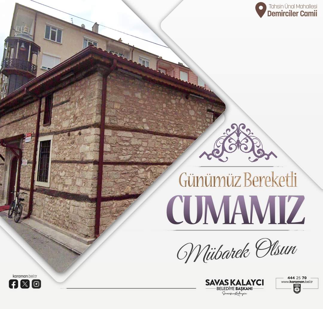 Günümüz bereketli, Cumamız mübarek olsun.

#Cuma #HayırlıCumalar #DemircilerCamii #Karaman #KaramanBelediyesi #SavaşKalaycı