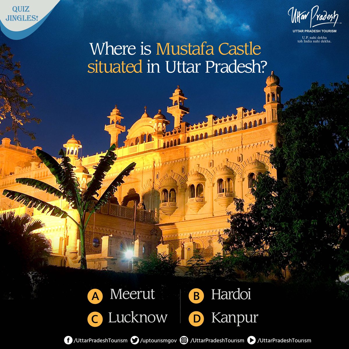 uptourismgov's tweet photo. Drop down your answers in the comment section below.
#GuessThePlace #MustafaCastle #UPTourism #UttarPradesh
@MukeshMeshram https://t.co/L9VzlYlSMJ