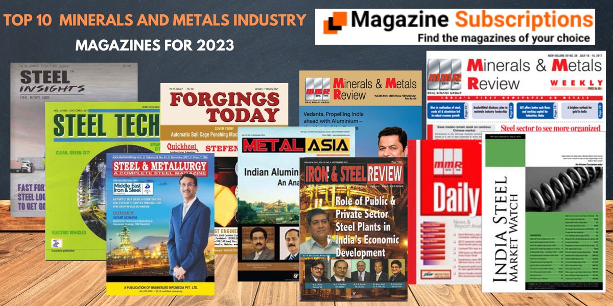 Top 10 Minerals and Metals Industry Magazines 2024
magazinesubscriptions.in/blog/top-10-mi…
#magazinesubscriptions #magazinesubscription #MineralsAndMetals #IndustryMagazines #MetalsInsights #2023Magazines #MetalTech #MineralsReview #SteelNews #MetallurgicalTrends #MiningMagazines #ForgingToday