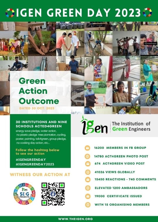 Announcement of#igenGreenday outcome dated 30th October 2023#THEIGEN  Board of Governors and Advisors expresses gratitude to everyone.For moreinfohttps://www.linkedin.com/in/igen-global-5785341a6#igengreenday#igengreenday2023 #act4sdgs #greenaction #greenpledge.
Er Hudson Egbert