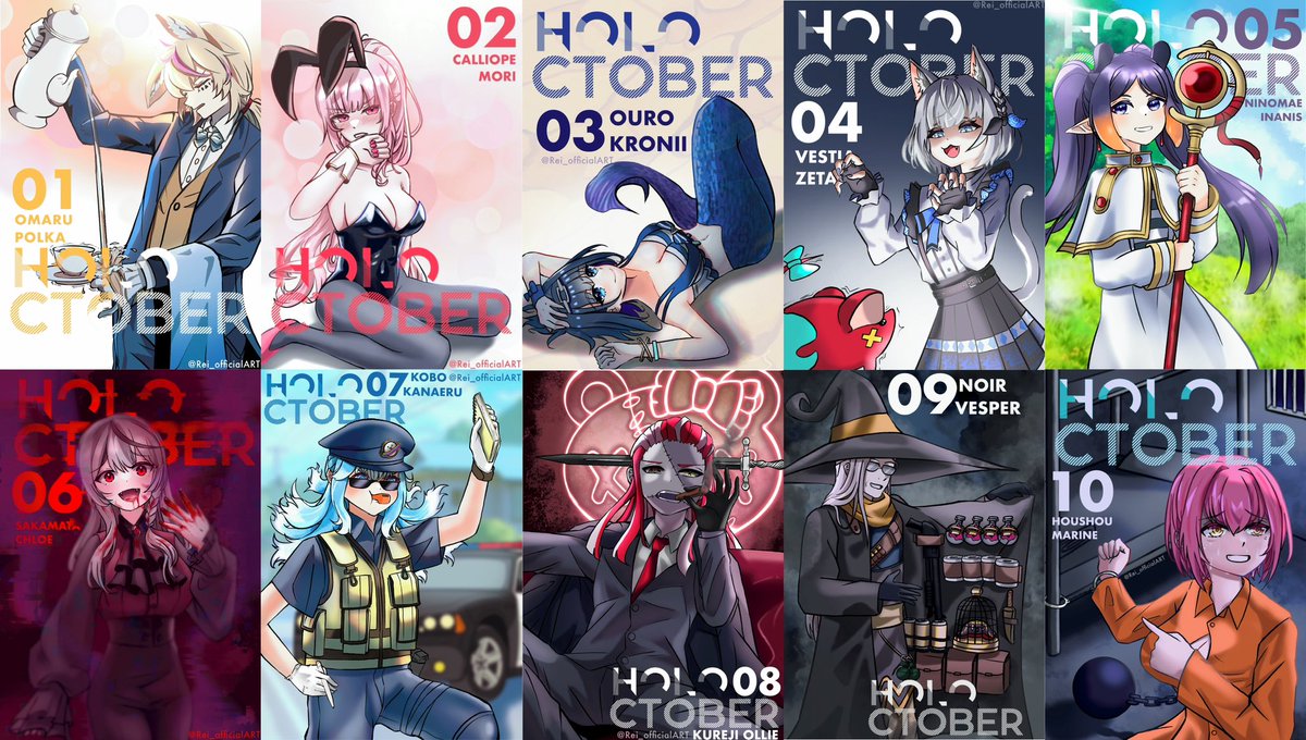 azornor2's tweet photo. These are all my HOLOctober’s work🥳. There are some ups and downs but overall journey make a very memorable experiences☺️. 

And btw thank you for the support you guys given me 🙏. I’m very much appreciated and I’ll making more content in the future #HOLOctober #holoctober2023 https://t.co/e0tMN1F629