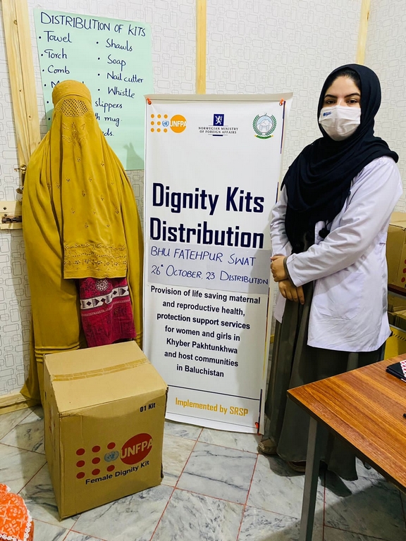 Over 10000 #women & #adolescentgirls received #DignityKits & psychosocial support services this year at Women & Girls Friendly Spaces  established by #SRSP with @UNFPAPakistan in District #Charsadda #Peshawar #Khyber #Swat #Kohat #Hangu #DIKhan.