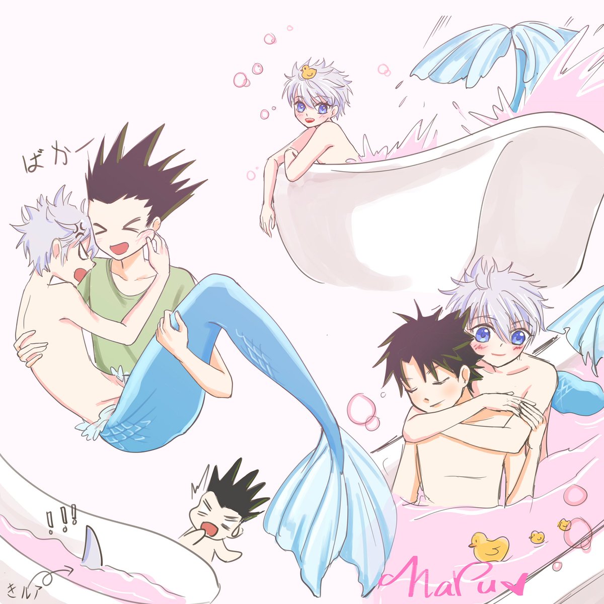 ert_naru's tweet photo. Living with a merman? 

#hxh #gonkill #HunterXHunter https://t.co/dZMQF4UYB7