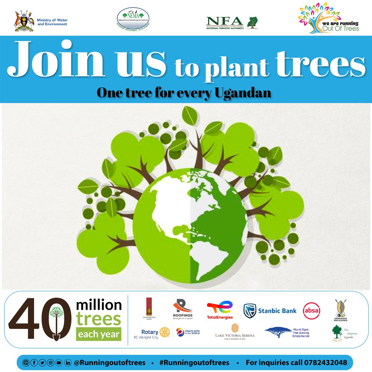 ROOTSUganda's tweet image. 🌳Trees for sustainability.
   By planting trees, we contribute to the long-term sustainability of our planet, ensuring a healthier&amp;amp; greener future for all. 
 🤝 Call +256782432048 now to join our tree planting campaign #RunningOutOfTrees #ROOTsInitiative #UgandaGreeningCampaign