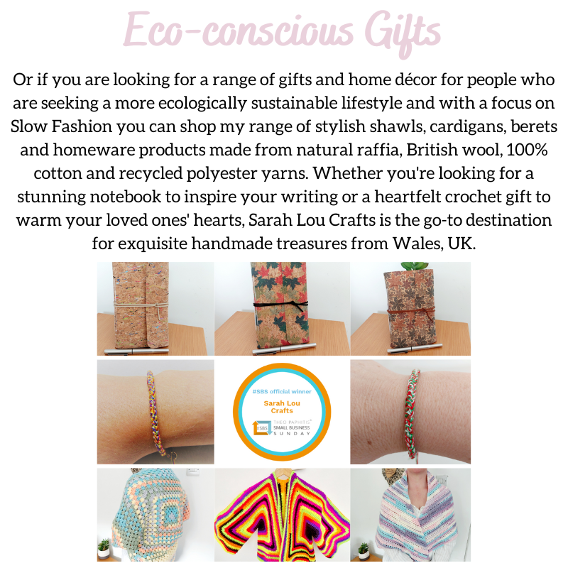 Today's #MindfulGiftsDay is exactly what I am all about.  Your new eco-friendly lifestyle starts here at Sarah Lou Crafts, with sustainable materials and natural fibres for a long-term slow fashion approach to thoughtful purchases and eco-conscious gift giving. #UKGiftAM