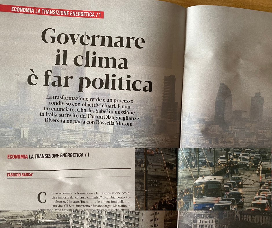 La trasformazione ecologica non sarà un bagno di sangue se sarà coordinata da un programma politico, frutto di dialogo nazionale. E con obiettivi chiari. Oggi su <a href="/espressonline/">L'Espresso</a> <a href="/fabriziobarca/">Fabrizio Barca</a> intervista Charles Sabel in missione in Italia su nostro invito e <a href="/RossellaMuroni/">Rossella Muroni</a>