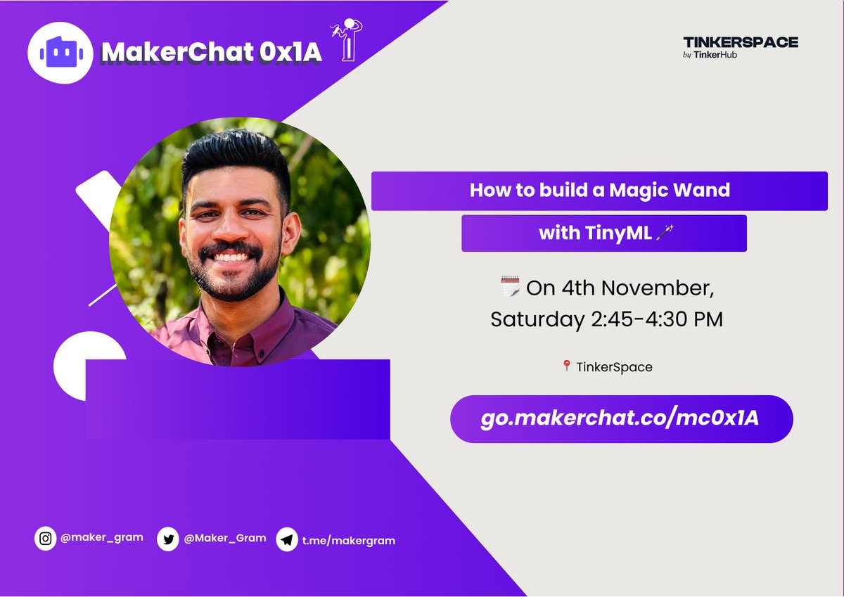 I’ll be delivering a session at <a href="/Maker_Gram/">MakerGram</a> MakerChat on “How to build a Magic Wand 🪄 using tinyML”, I’ll be using <a href="/seeedstudio/">Seeed Studio</a> XIAO nRF52840 Sense as main controller and <a href="/EdgeImpulse/">Edge Impulse</a> as tinyML development platform.