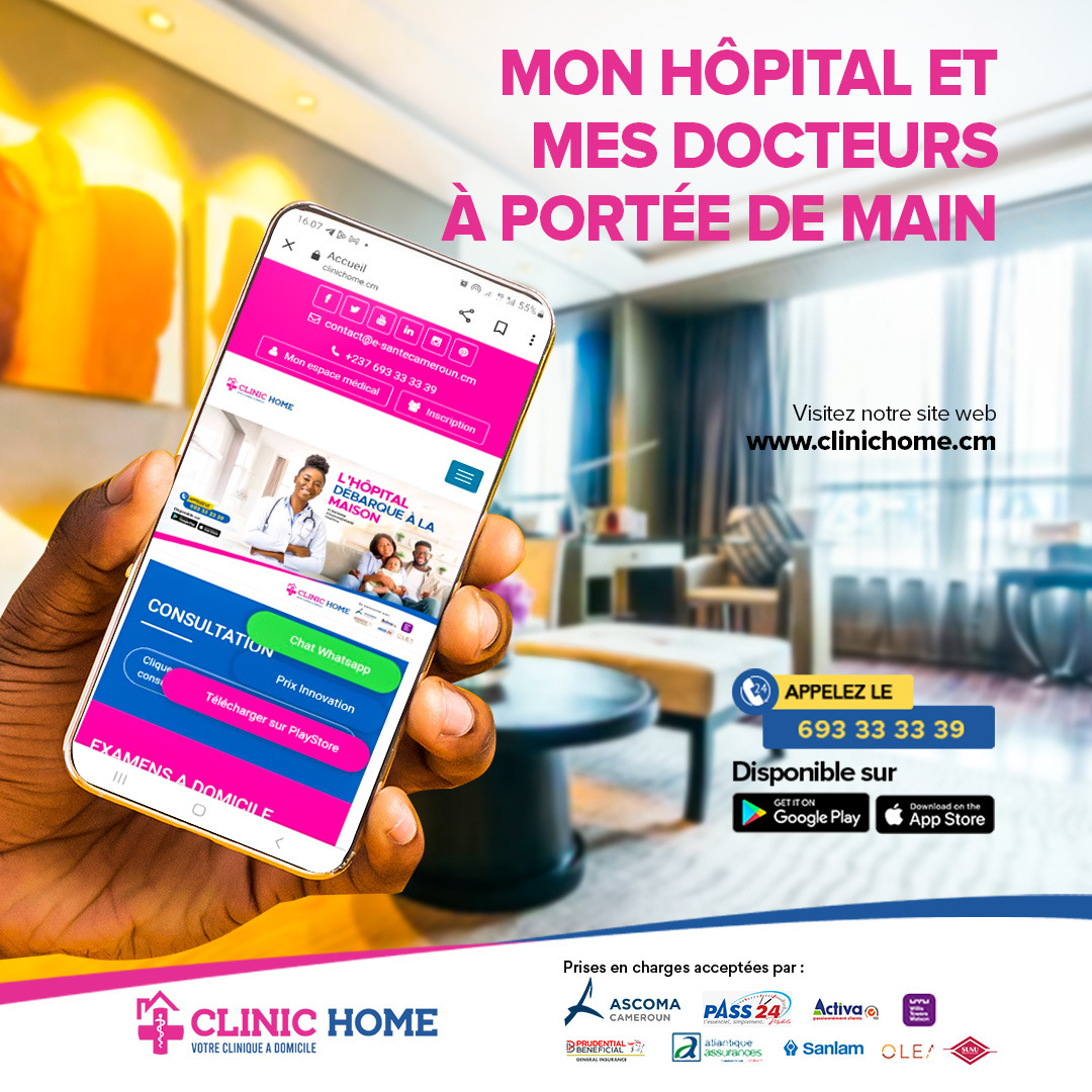 clinichome237's tweet photo. «Mes soins de santé, Tout en UN dans mon phone avec Clinic Home et ses professionnels de la santé, prêts à se mobiliser chez moi pour ma santé dans le confort de ma maison.»
Contactez nous +237 693 333 339 
#Santé #ClinicHome #VosSoinsdeSantéChezVous  #Health#Care https://t.co/jfEUmljIVI