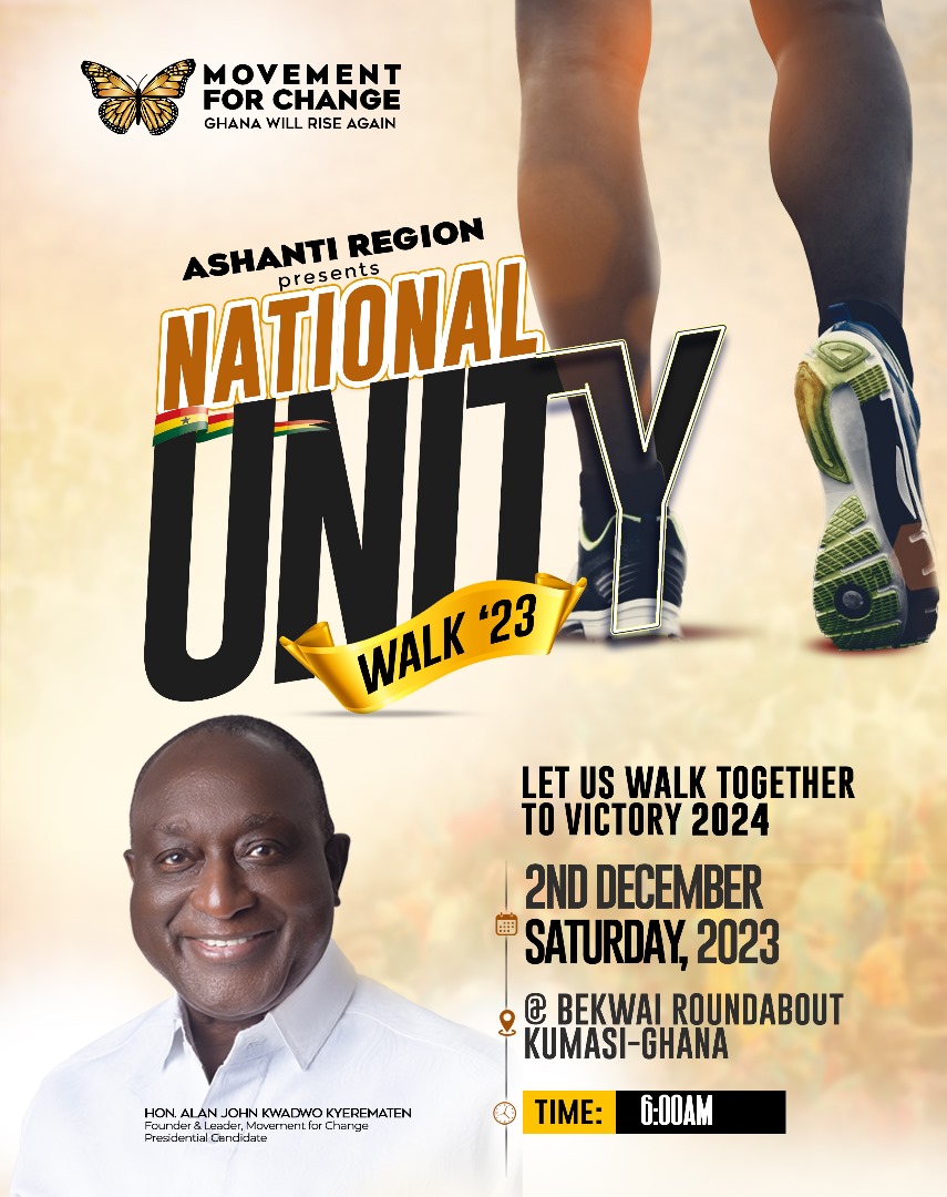 YellowArmy_Gh's tweet photo. It's more than a walk; it's a statement of unity and strength. Join us at the National Unity Walk for a better and more harmonious Ghana with Alan Kyerematen @alankyerematen
#MovementForChange #UnityWalk23 https://t.co/JmhzWFcSWk