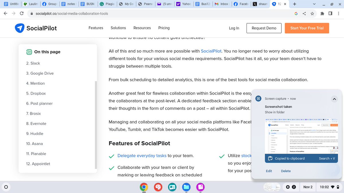 shaunte7677's tweet photo. #BUSN158 Title: The 12 Social media collaboration tools for you team in 2023". https://t.co/o530UtSPk3 
This is an amazing tool to obtain online for all your social media needs as well as navigating through the different applications online to assist with social media collab. https://t.co/rBJArGCnR2