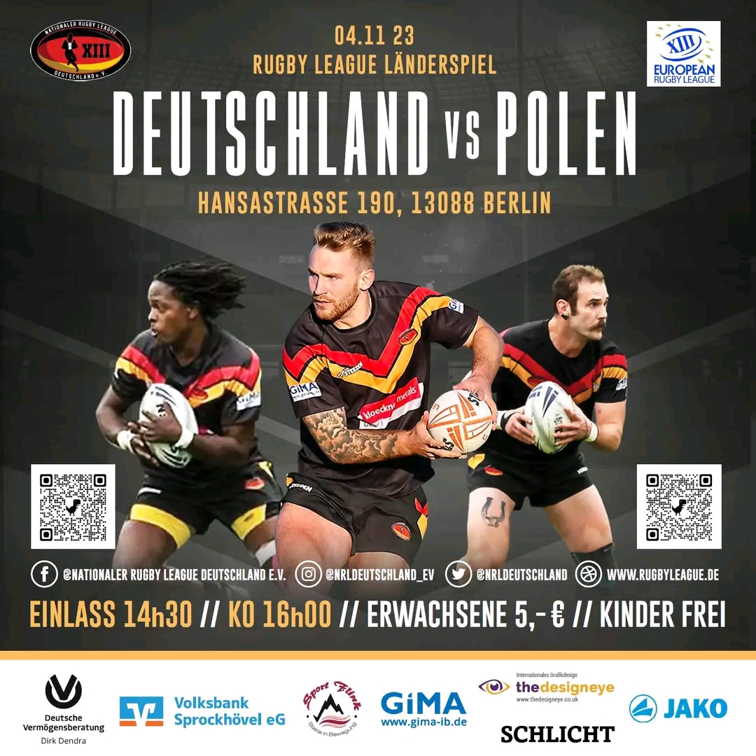 🇩🇪🆚🇵🇱
<a href="/NRLDeutschland/">Rugby League Deutschland</a> will face <a href="/PolskaRL/">Rugby League Polska</a> in Berlin on Saturday, the first time that a Rugby League international has been played in the German capital!

📰bit.ly/46RjZam

#EuroRugbyLeague