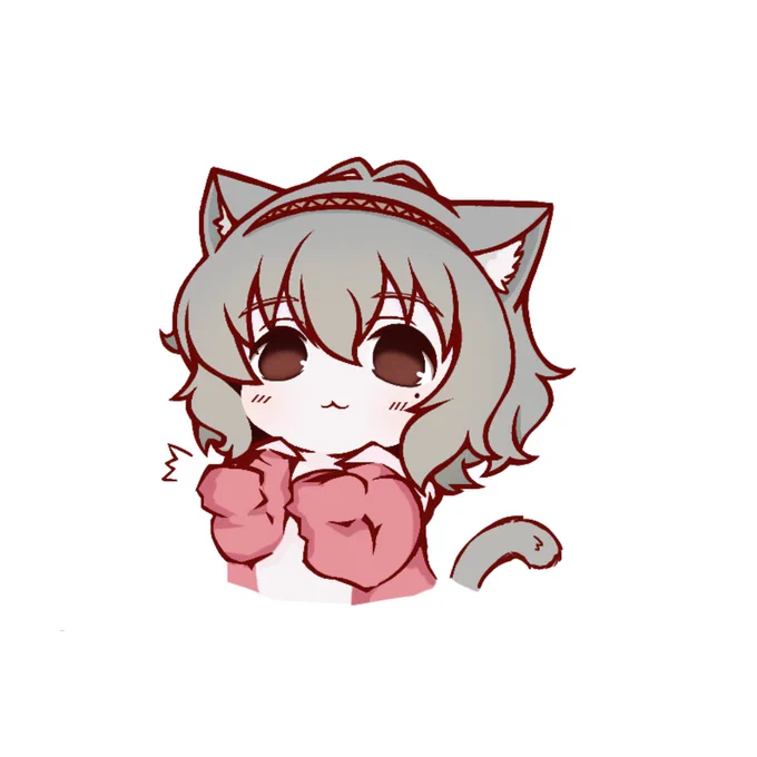 ガッツポーズするにゃる宮さん(カラー) 