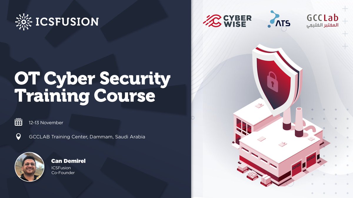 ICSFusion's tweet photo. 🔐Join us for a unique opportunity to enhance your skills in the world of OT Cybersecurity! 🌐💼

📆 Mark your calendars: November 12-13th in Dammam!

In collaboration with @atsalhuloul  @GCCELAB
and @Cyberwise_TR

For registration:
https://t.co/lUelRUhjHh https://t.co/xsgayxpPjn