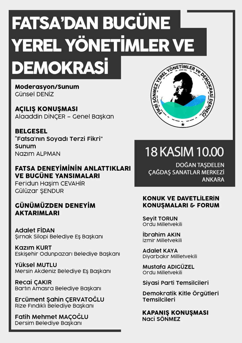 “Fatsa’dan Bugüne Yerel Yönetimler ve Demokrasi” Buluşması etelgraf.com/fatsadan-bugun… via <a href="/etelgraf/">Telgraf</a>