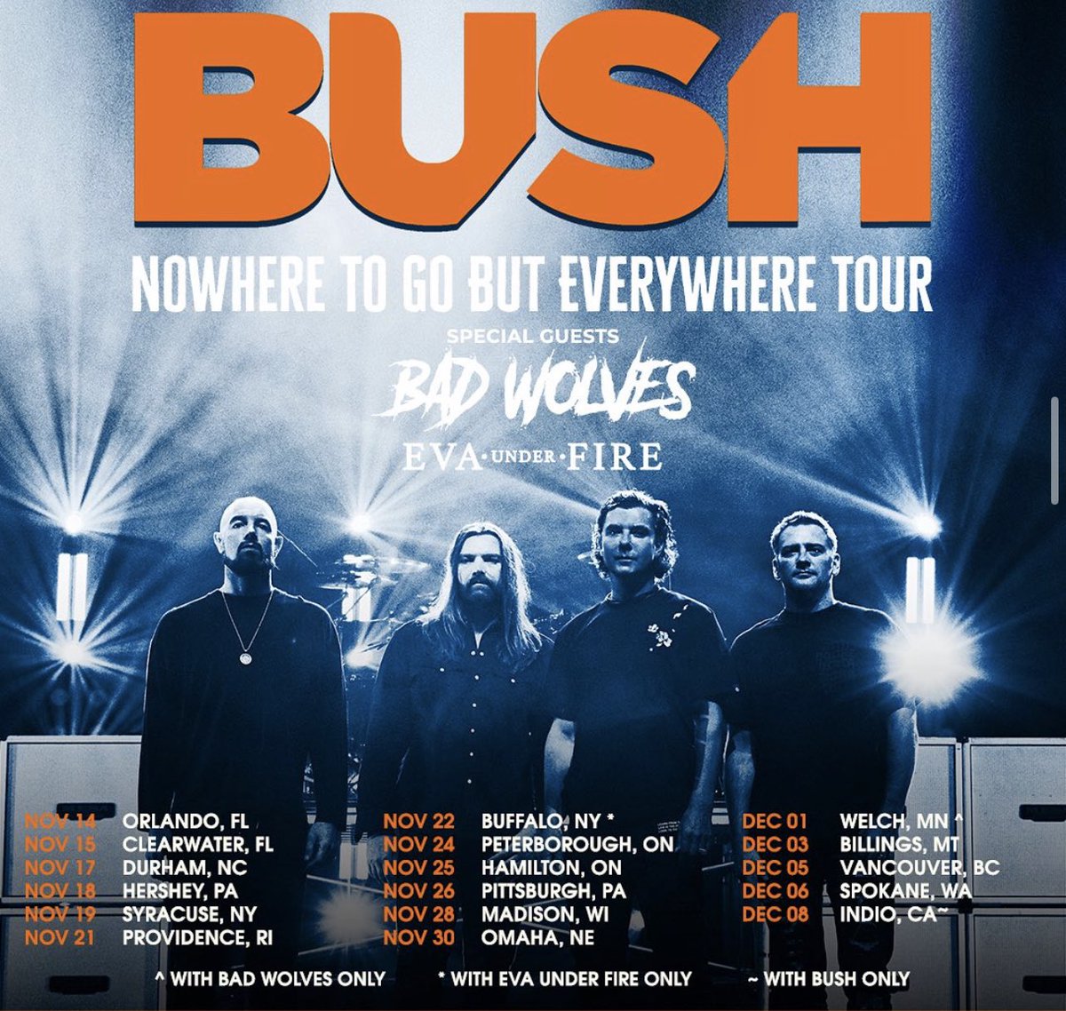 ajbends's tweet photo. The @badwolves boys just put out LP 4. Go stream Die About It and come see us/welcome me back to the road on this next run with Bush 🤓 https://t.co/p8I57Sqnkc