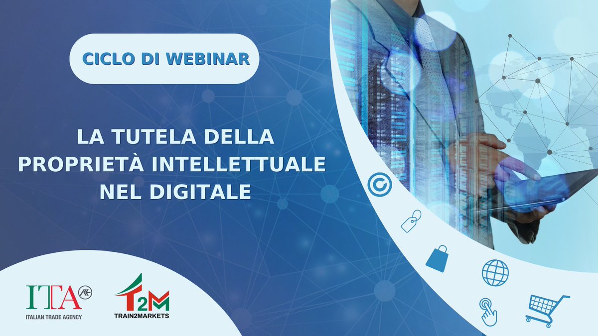 Save the date 🔜 In partenza l’8/11 sulla piattaforma Train2Markets il ciclo gratuito di webinar “La tutela della proprietà intellettuale nel digitale”. Iscriviti subito ➡️ bit.ly/46zzIdV