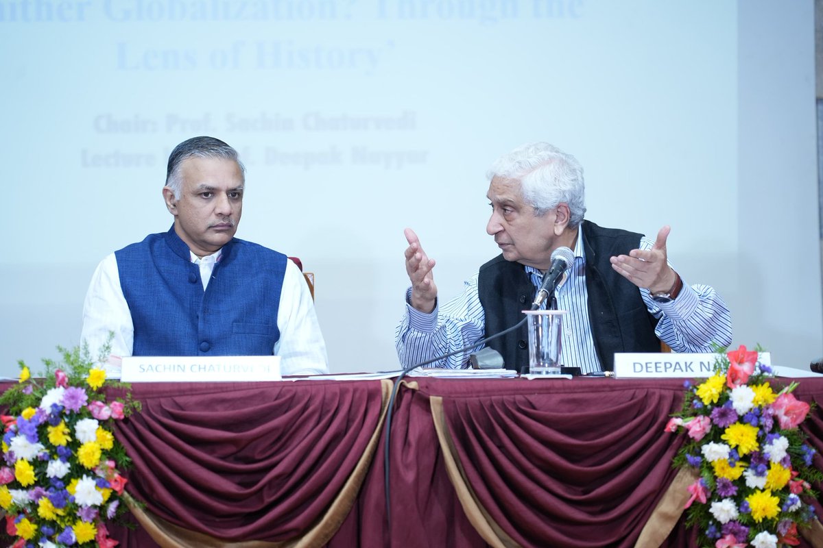 CESS (@cessicssr) on Twitter photo The R. Radhakrishna Memorial Lecture on Day 1 by Prof. <a href="/profdnayyar/">Deepak Nayyar</a> took us on a historical journey of globalization. From 'Pax Mongolica' to the present, the talk delved into how past lessons shape our global future. #22IASSIConference #RIS The R. Radhakrishna Memorial Lecture on Day 1 by Prof. <a href="/profdnayyar/">Deepak Nayyar</a> took us on a historical journey of globalization. From 'Pax Mongolica' to the present, the talk delved into how past lessons shape our global future. #22IASSIConference #RIS