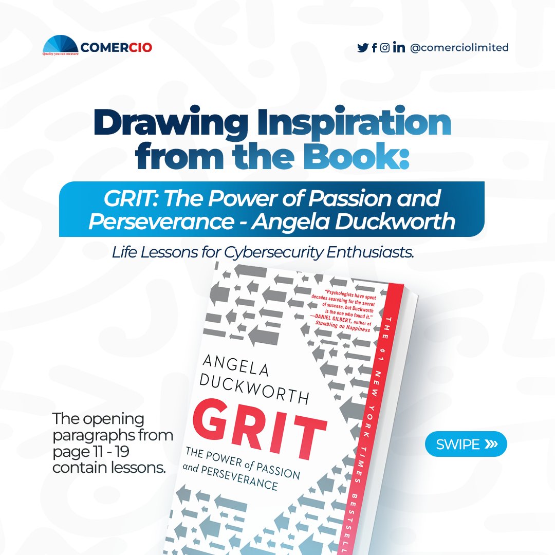 ComercioLtd's tweet image. As cybersecurity enthusiasts, cultivating grit is crucial for success. 

This is because it will enable you to persist, adapt, and continuously learn, even when talent alone may not guarantee progress.
 #WisdomInPages #StayCyberSmart #GritAndPerseverance