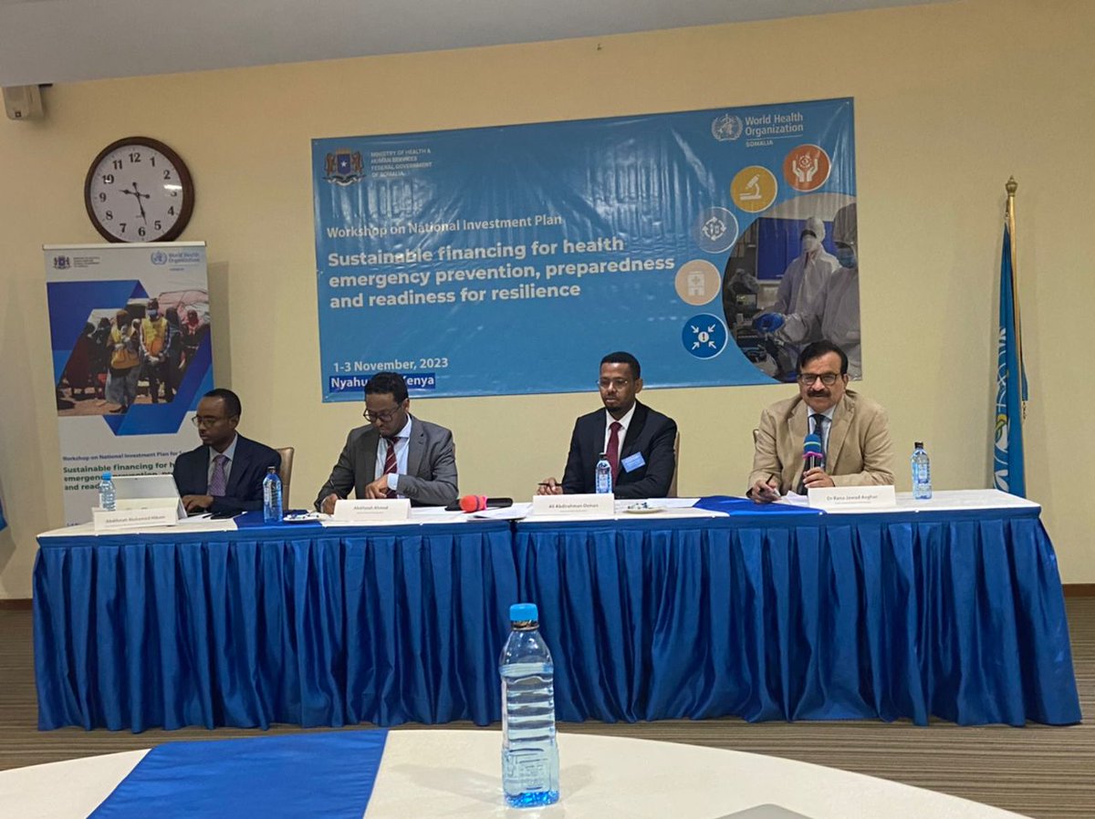 One of the most impressive workshops arranged by @WHOSom All key ministries, donor agencies like @WorldBank @FAOSomalia and others are working together for the people of #Somalia 'National Investment Plan' for health, and Somalia is the first country to take this step. @WHO