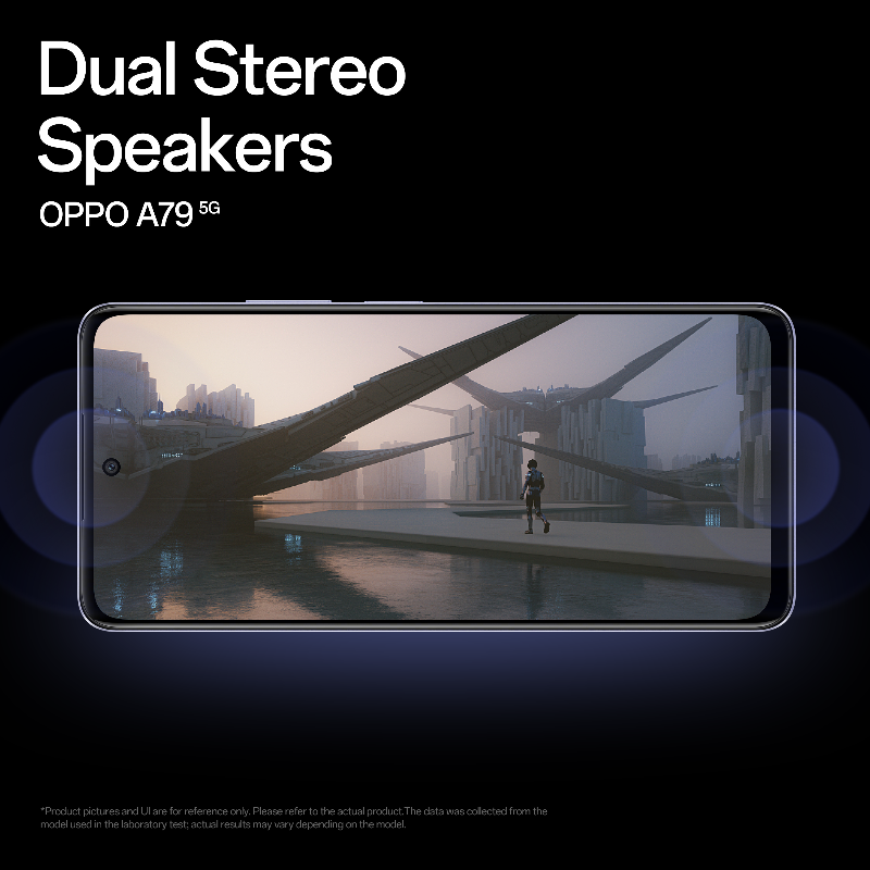 OPPOIndia's tweet photo. Your Movie nights has a new hero: the OPPO A79 5G's Dual Stereo Speakers! Feel the action and hear every word 🎥

Know More: https://t.co/FR4H85Av6P https://t.co/PaVjO7dIES