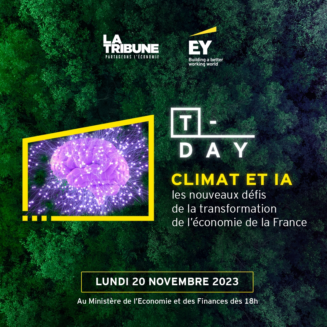 7ème édition du EY T-DAY
Climat et IA : les nouveaux défis de la transformation de l’économie en France 
Lundi 20 novembre 2023 dès 18h au Ministère de l'Economie et des Finances
#EYTDAY 
ey.com/fr_fr/consulti…