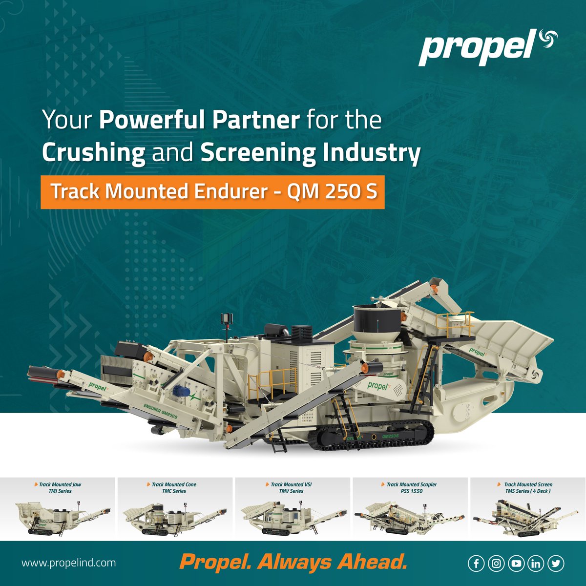 propelind's tweet photo. Introducing the Propel QM 250S – Unleashing Crushing Excellence!
To know more, visit our website https://t.co/DXGGvWoPHq
Propel. Always Ahead.
#PropelQM250S #TrackMobileSeries #TrackCone #CrushingandScreening #MiningSolutions #Propelind #MobileSeries #PropelIndustries https://t.co/li79apD2pi