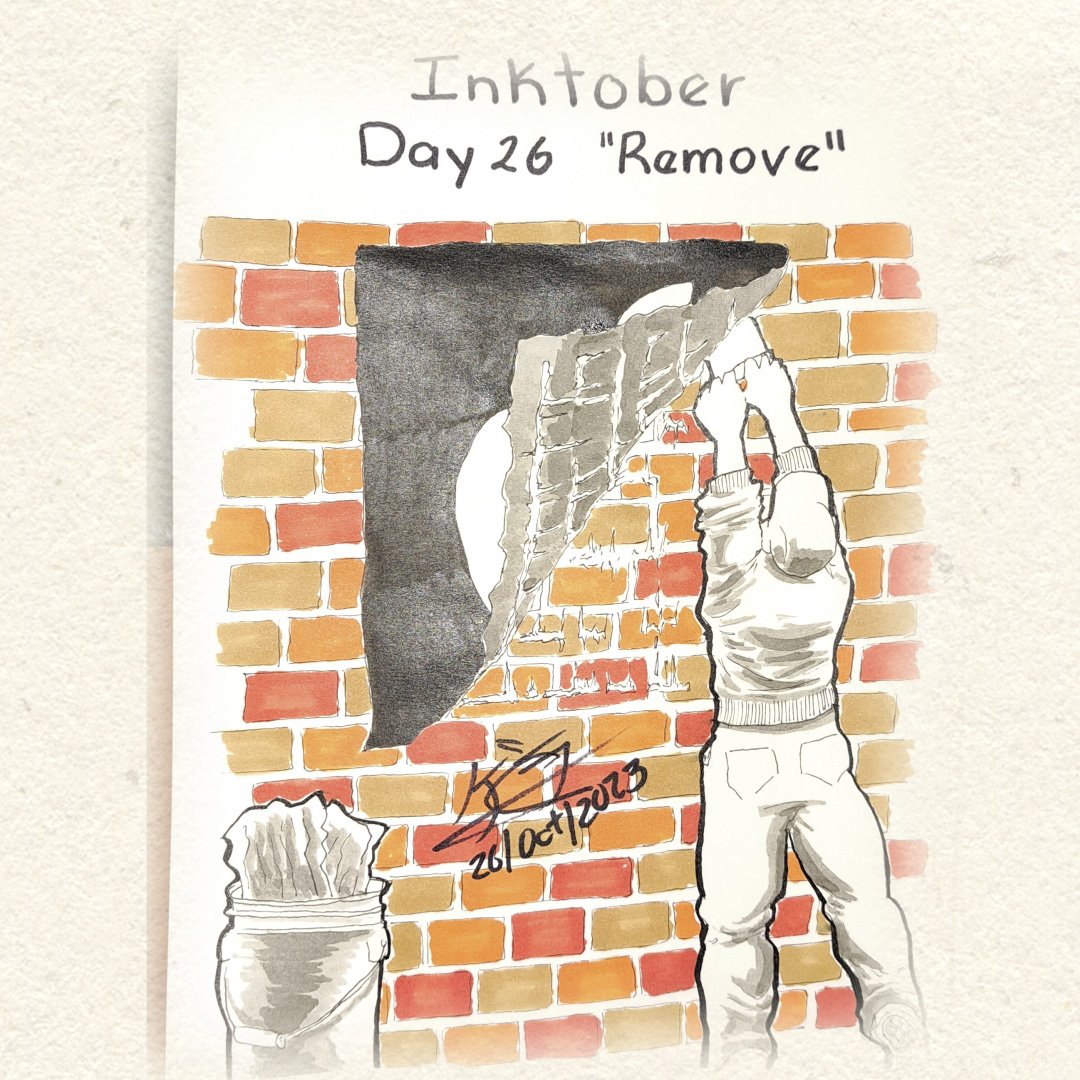 BlackDragonK's tweet photo. #inktober #inktober2023 #day26 #remove #ink #drawing #art https://t.co/pKJlcMnK6t