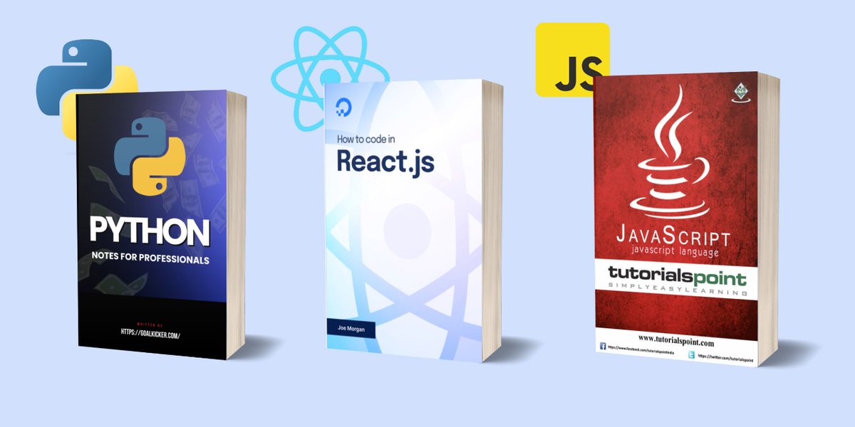 details_with_ai's tweet image. Complimentary PDF Book: Learn Python, JavaScript &amp;amp; React.js

Learn these for completely free.

You will get:

→‍ Python PDF
→ JavaScript PDF
→ React.js PDF

To get it, just :

1. Follow me
2. Like &amp;amp; Repost
3. Comment &quot;Send&quot; (so i can DM)