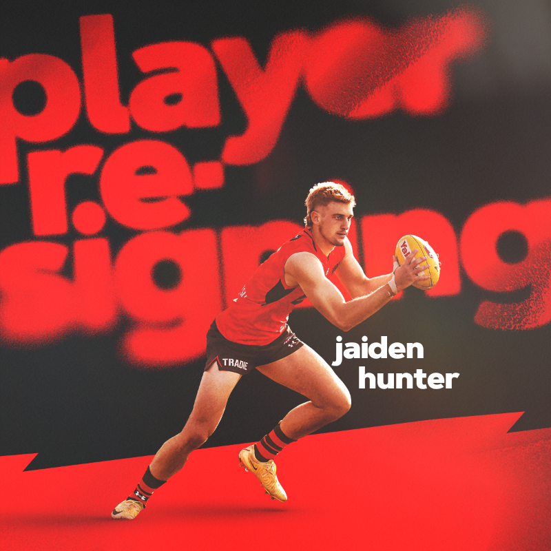 essendonfc's tweet photo. Locked away for 2024 🔒

Jaiden Hunter signs on.