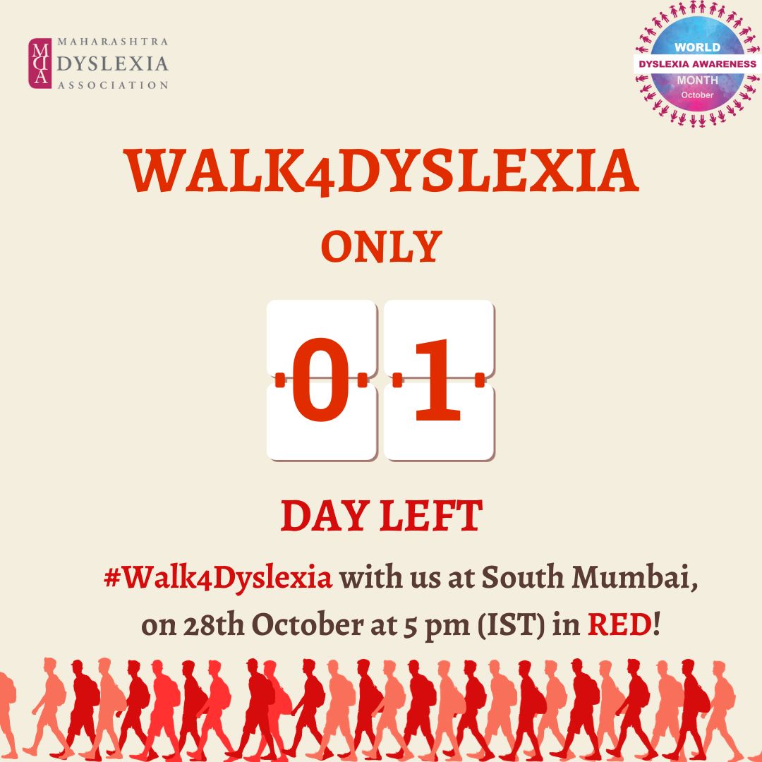 Only 1 day left for #Walk4Dyslexia! 
We hope to see you in RED!!🎉