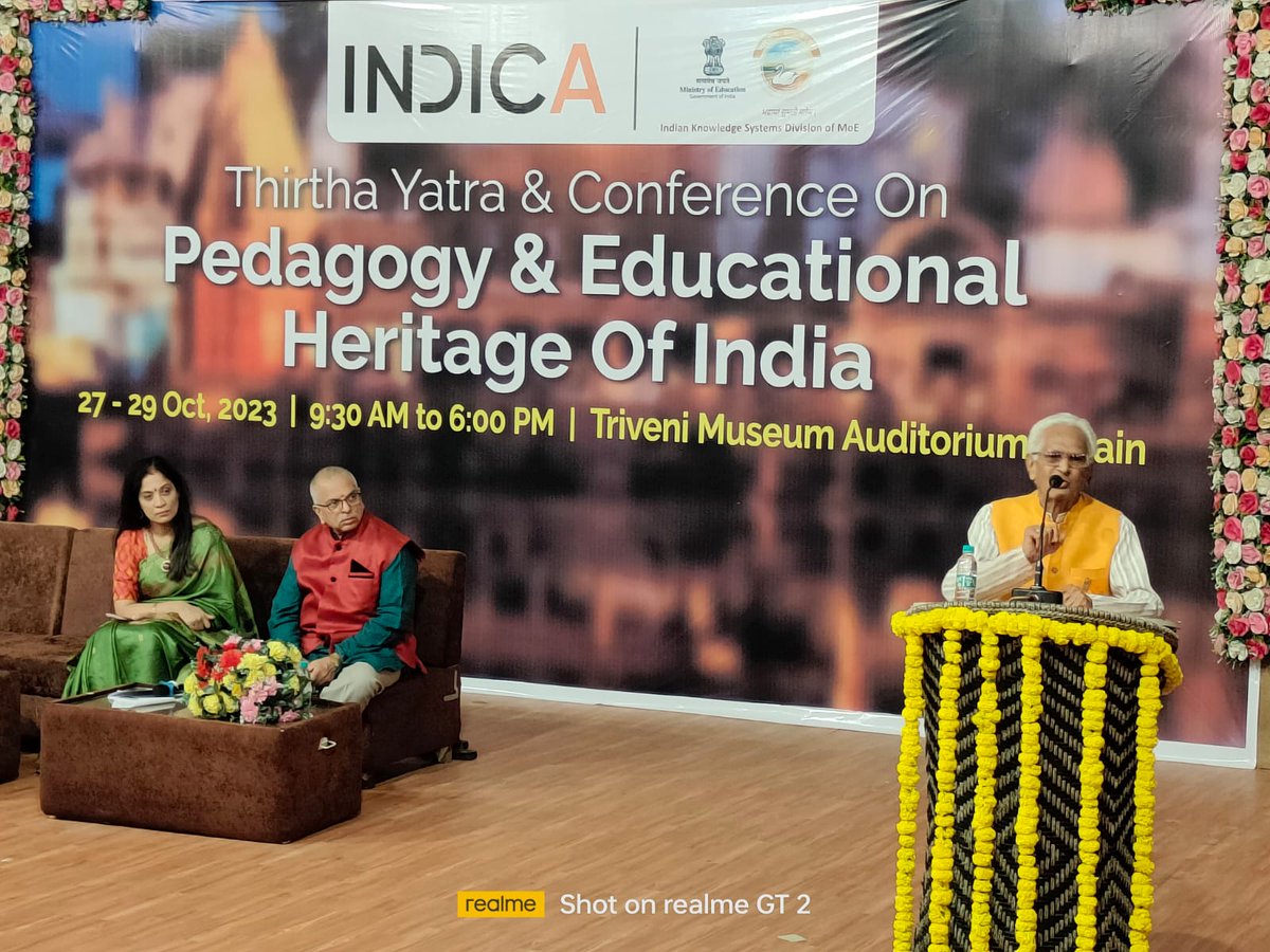 IndicaOrg's tweet photo. The INDICA Conference on 'Pedagogy And Educational Heritage Of India' is underway at the ancient city of #Ujjain
@singhsahana @NagarajPaturi #TeerthaYatra #Conference #IndicHeritage #IKS https://t.co/bD9wZKeyQj