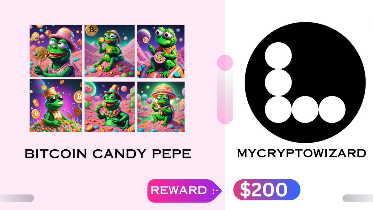 My_CryptoWizard's tweet photo. #CryptoWizard 🤝 $BCP 

🏆 Prize Pool » $200 for 20 lucky people on Galxe.

1️⃣ Follow 
@bitcoin_pepe
 &amp; 
@My_CryptoWizard

2️⃣ Like &amp; Retweet
3️⃣ Tag 3 friends
4️⃣Complete Galxe tasks 👇
https://t.co/ouWvSUSnDI

⌛️ 10/27 - 11/11

#CryptoWizard #Pepe #Doge #DeFi #ETH #Giveaway #Galxe https://t.co/v04xnV6EeN