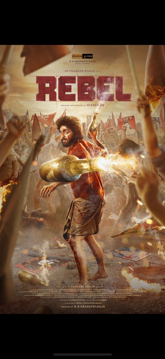 My360CinemaView's tweet photo. #RebelFirstLook starring @gvprakash
@StudioGreen2 @kegvraja @NikeshRs @arunkrishna_21 @vetrekrishnan @stuntsaravanan @yuvrajganesan @NehaGnanavel @Dhananjayang @agrajaofficial @proyuvraaj @digitallynow https://t.co/i7VgZunxNO
