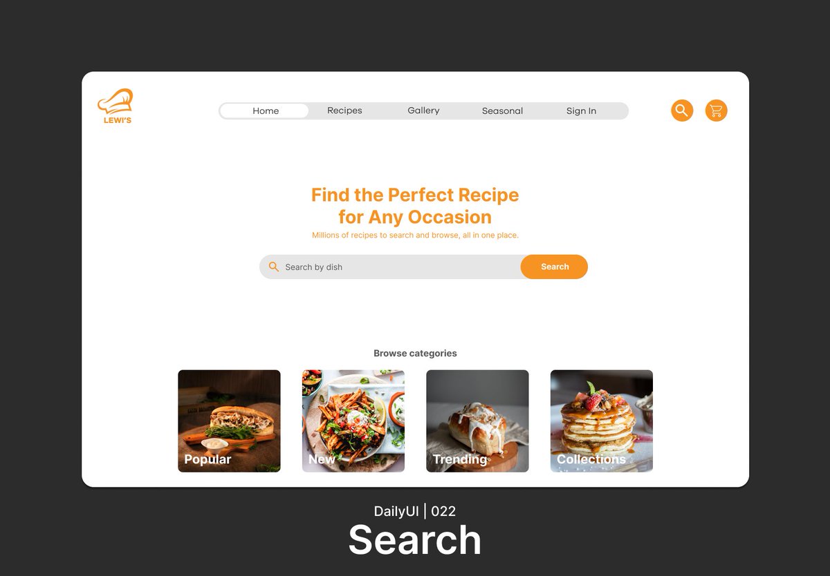 ashishasarii's tweet photo. Day 22/100 of the #DailyUI 🚀

Today Designed a search page UI for a recipe website that makes it easy for users to find the recipes they're looking for. I used Figma to create a clean and intuitive interface options to help users narrow down their search results. https://t.co/eoAbw6Azy8