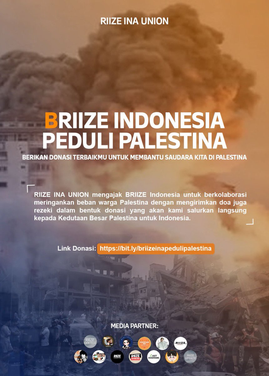 🧡BRIIZE INDONESIA Peduli Palestina🧡

RIIZE INA UNION mengajak BRIIZE Indonesia untuk meringankan beban warga Palestina dengan mengirimkan donasi yang akan disalurkan langsung kepada Kedutaan Besar Palestina untuk Indonesia.

🔗bit.ly/briizeinapedul…