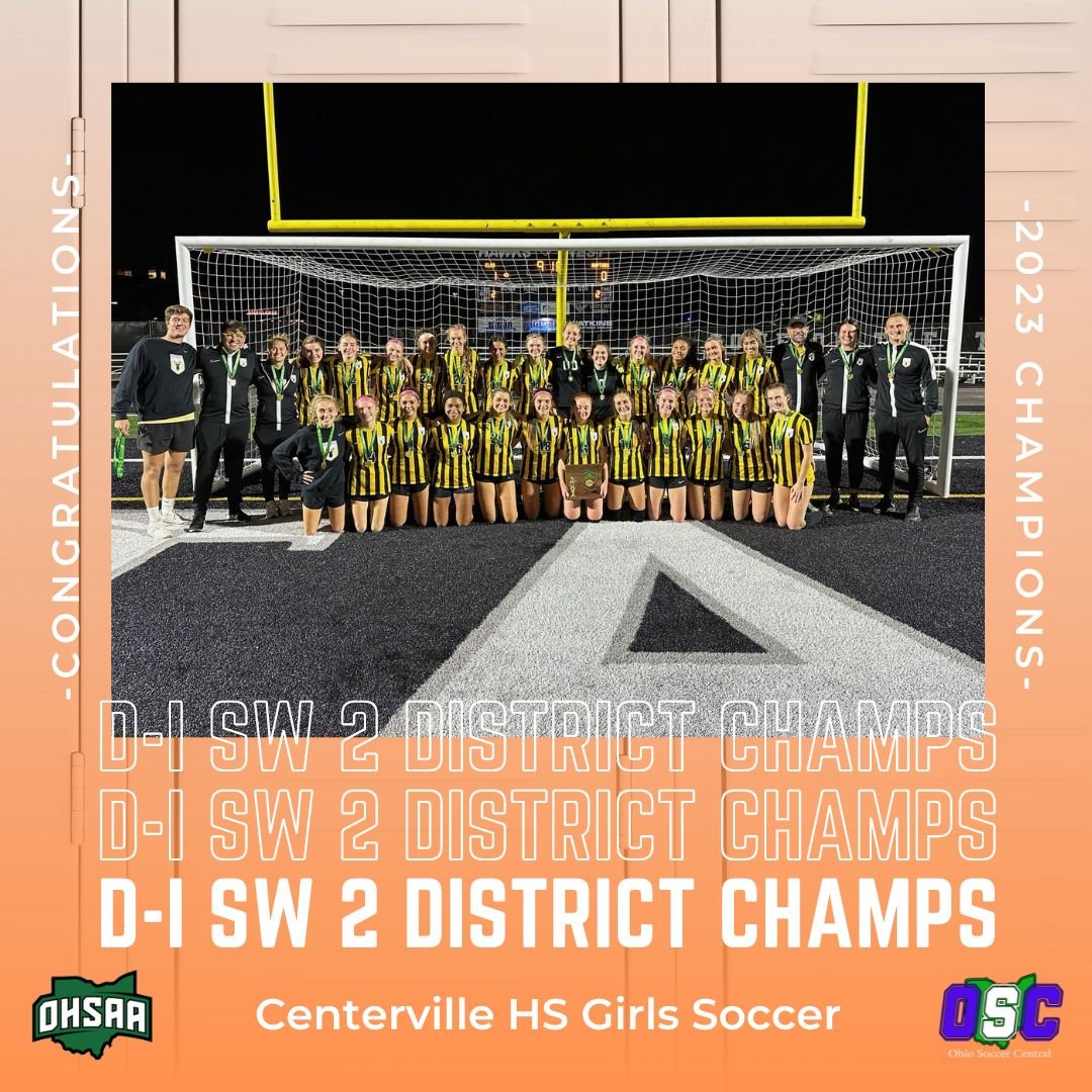 We Are Soccer Ohio (@wearesoccer_oh) on Twitter photo 2023 #OHSAA #OHHSGirlsSoccer
Tournament
Division I > SW 2 District Champions
🏆 Centerville HS 🏆
Congratulations to <a href="/CHSElkSoccer/">CHS Girls Soccer</a> on winning the District Title! Ella Boettcher scored the golden goal for the Elks in the 2nd OT to secure the District in a win over Anderson. 2023 #OHSAA #OHHSGirlsSoccer
Tournament
Division I > SW 2 District Champions
🏆 Centerville HS 🏆
Congratulations to <a href="/CHSElkSoccer/">CHS Girls Soccer</a> on winning the District Title! Ella Boettcher scored the golden goal for the Elks in the 2nd OT to secure the District in a win over Anderson.