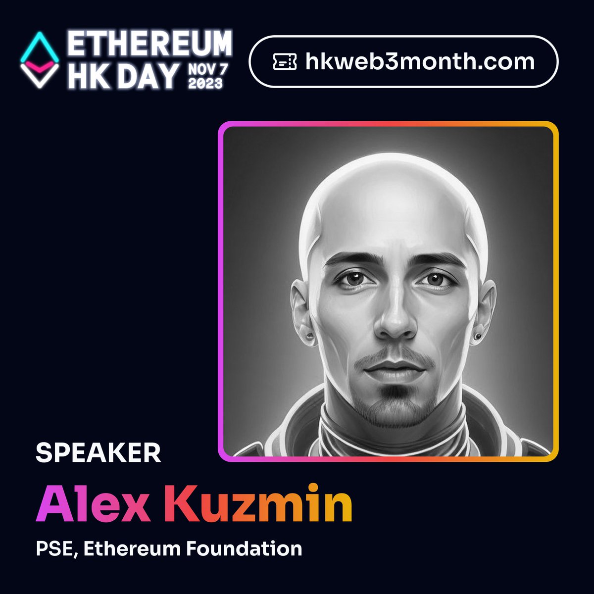 #EthereumHongKong Speaker <a href="/alxkzmn/">alexkuzmin.eth 💙💛</a> @PrivacyScaling <a href="/ethereum/">Ethereum</a> 

🎟️ hkweb3month.com/tickets 

Discover real-world ZK applications that are closer than you think! Join PSE in exploring Summa Protocol (proof of solvency for CEX) and Anon Aadhaar (proof of identity). Two amazing