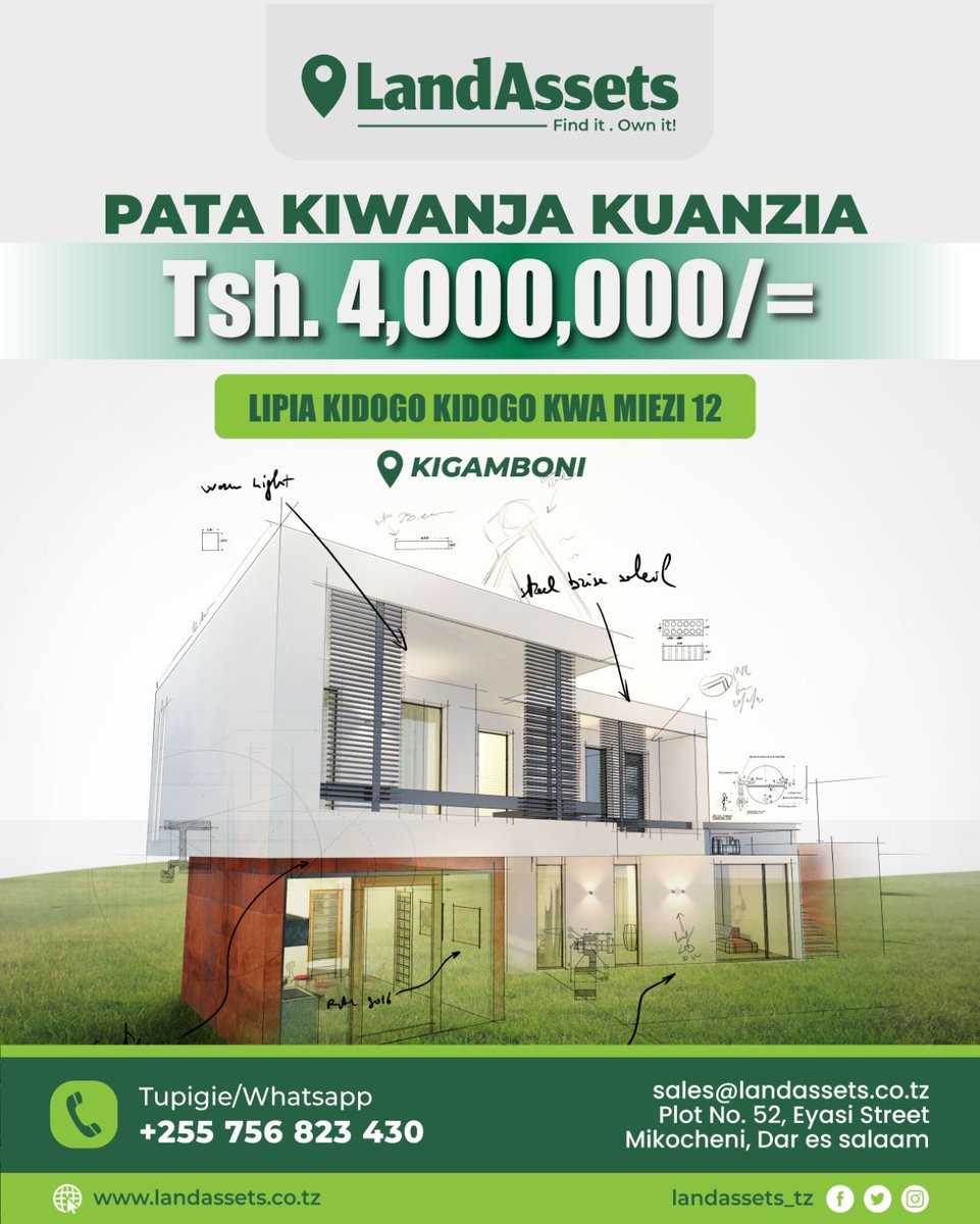 nyuki_malkia's tweet image. Naombeni mnibless retweet

New Project from LandAssets. 

JIPATIE VIWANJA VILIVYOPIMWA KWA BEI YA KUANZIA 15,000/=  /m².

Pata Viwanja vizuri kwa ujenzi wa nyumba ya ndoto zako.

• Ukubwa: Kuanzia 400m²

• Bei: Kuanzia 15,000 per m²

• Terms: Cash &amp;amp; Installments, hadi miezi…