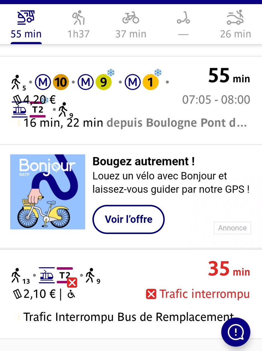lesppsdc's tweet photo. @T2_RATP 20 min de trajet en plus ... Sans compter qu'il faut pouvoir monter dans les métros ... https://t.co/mNb3qu0fm1