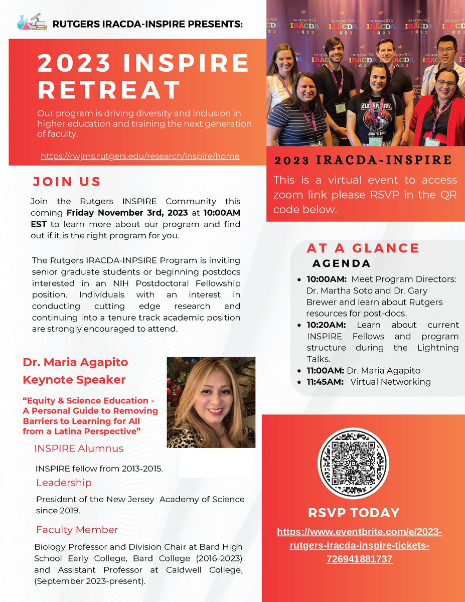 Rutgers SACNAS (@rutgers_sacnas) on Twitter photo Hi SACNISTAS! Are you interested in #ScientificTeaching and #AcademicPostdoc career?
Join <a href="/Rutgers_IRACDA/">Rutgers IRACDA Inspire</a> for their upcoming Fall retreat next Thurs Nov 3rd!
Register to attend by zoom! For questions contact <a href="/pairiba/">The INSPIRE Bus Lady</a>! Hi SACNISTAS! Are you interested in #ScientificTeaching and #AcademicPostdoc career?
Join <a href="/Rutgers_IRACDA/">Rutgers IRACDA Inspire</a> for their upcoming Fall retreat next Thurs Nov 3rd!
Register to attend by zoom! For questions contact <a href="/pairiba/">The INSPIRE Bus Lady</a>!