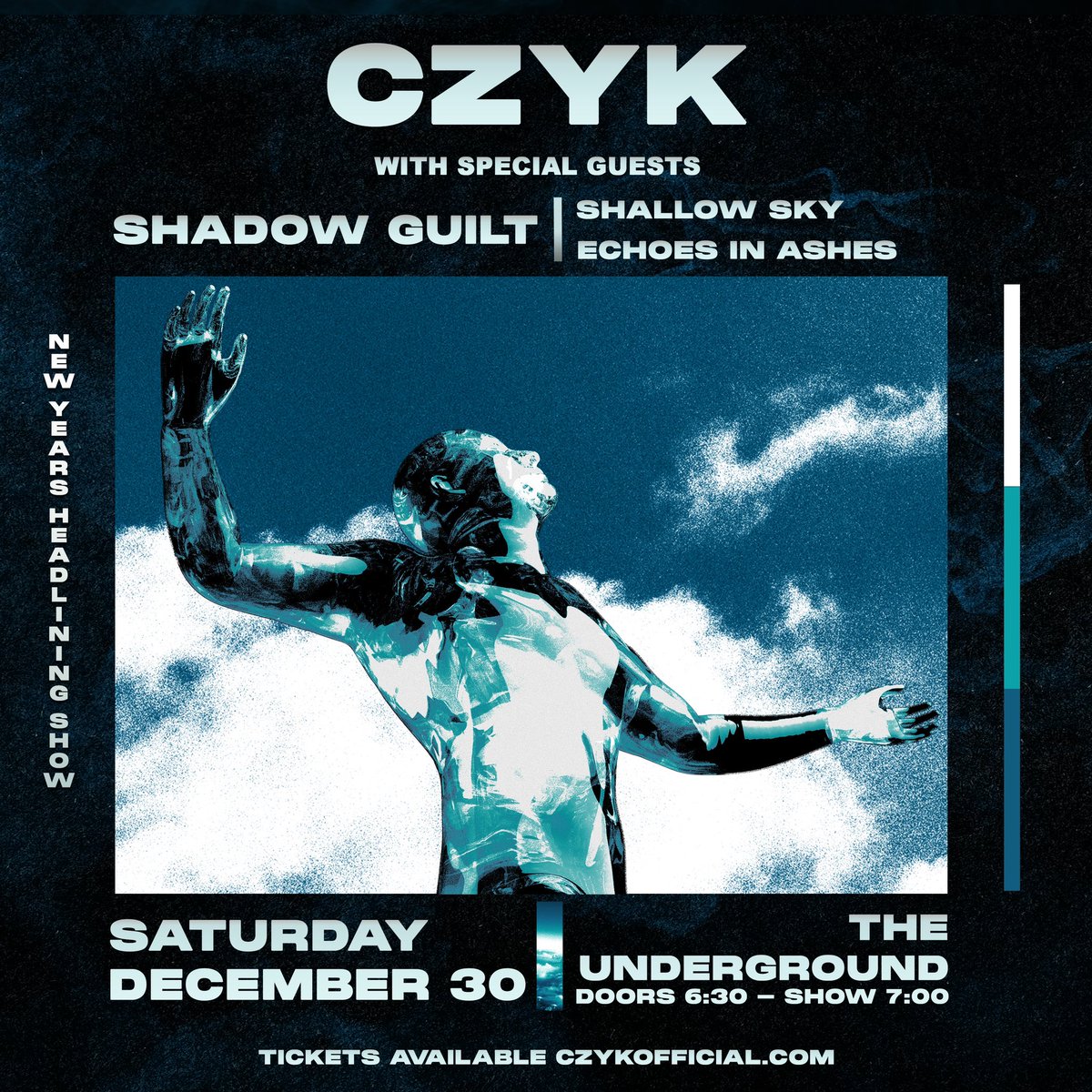 ‼️Ending the year off with a banger headlining show!‼️Playing an hour set with songs spanning our entire discography, it’s gonna be insane!🔥Make sure to grab your tickets with the link in our bio or visit czykofficial.com/tour!