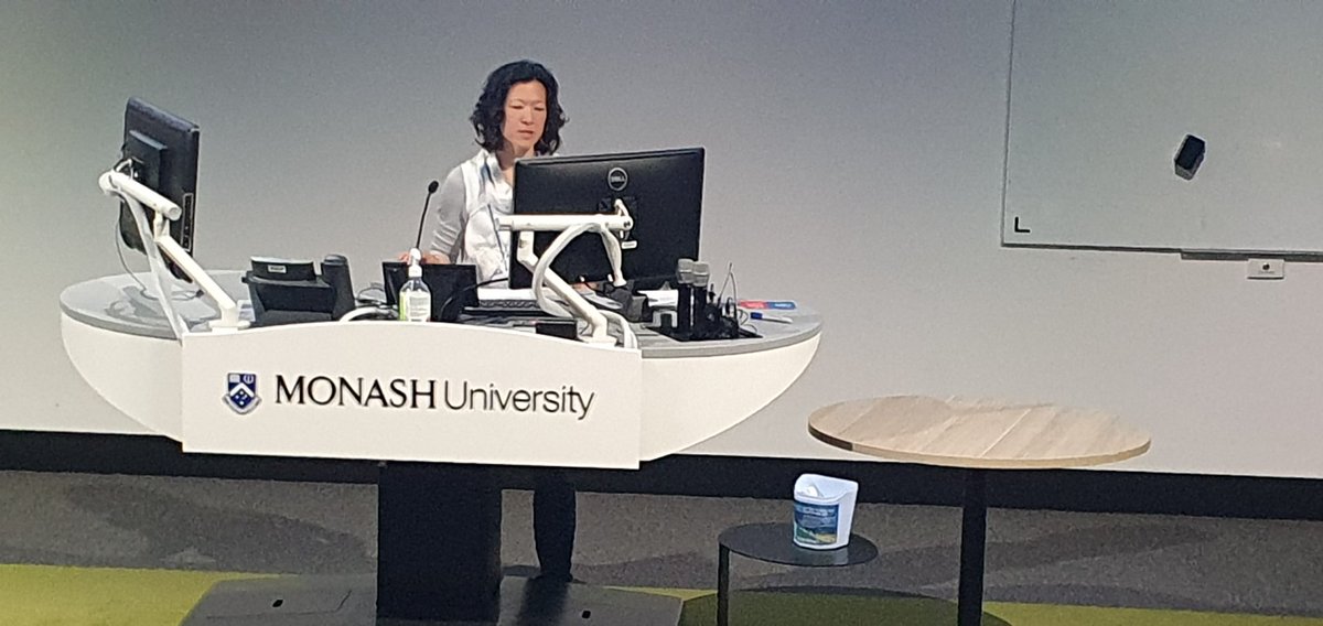 Professor Kim-Anh Le Cao presenting a plenary lecture at today's Monash Microbiology Student Symposium