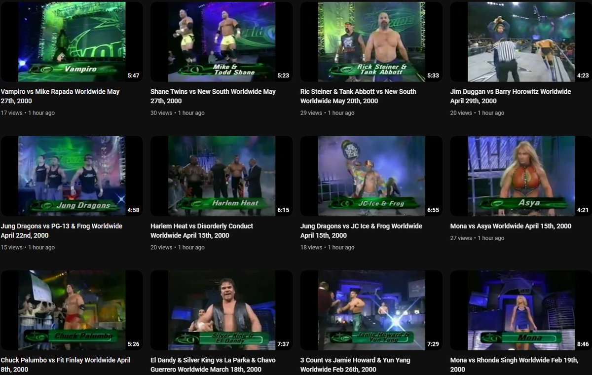 YOUTUBE UPDATE - Did some work on the WCW Worldwide 2000 playlist by adding these videos this evening youtube.com/@MonsoonClassic