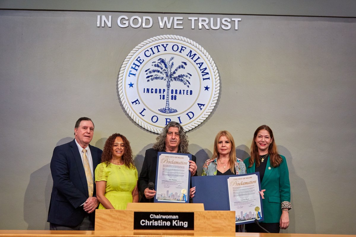 Miami City Commission awards proclamations to Cuban film director Lilo Vilaplana and producer Irasema Otero, artists fighting for freedom and justice through their craft. 🎥🇨🇺🌟 #cityofmiami